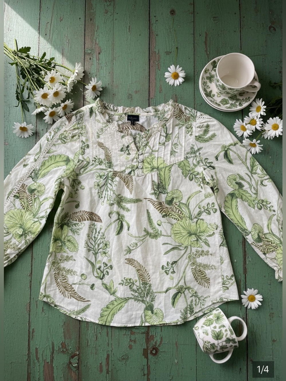 Talbots leafy cottage soft bohemian top